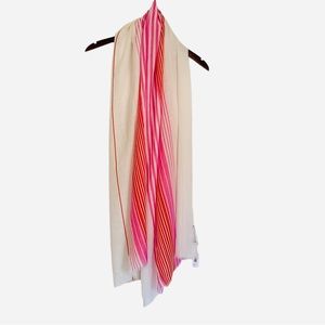 NWT Banana Republic Oversized Striped Pink Red Scarf